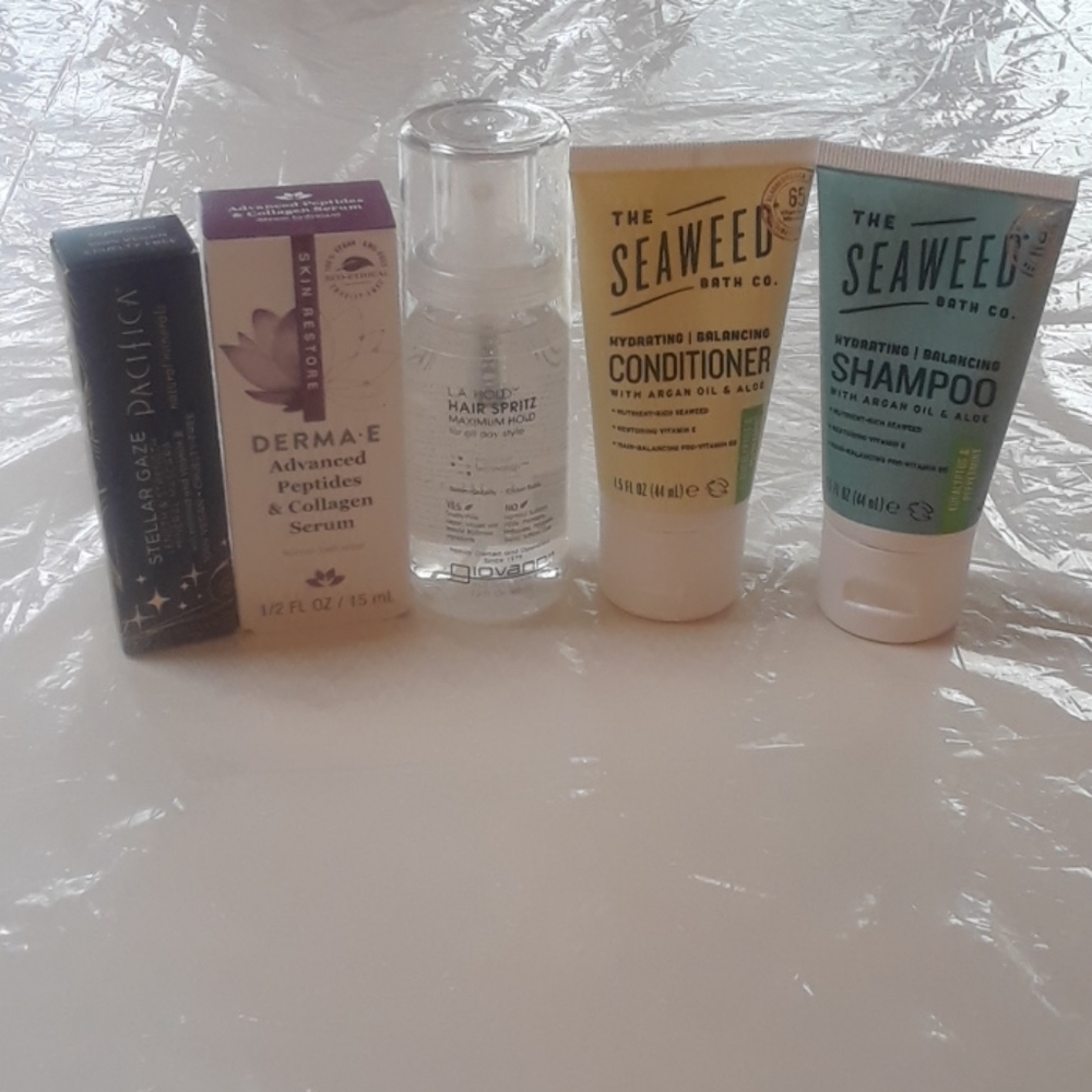 Assorted travel sized products